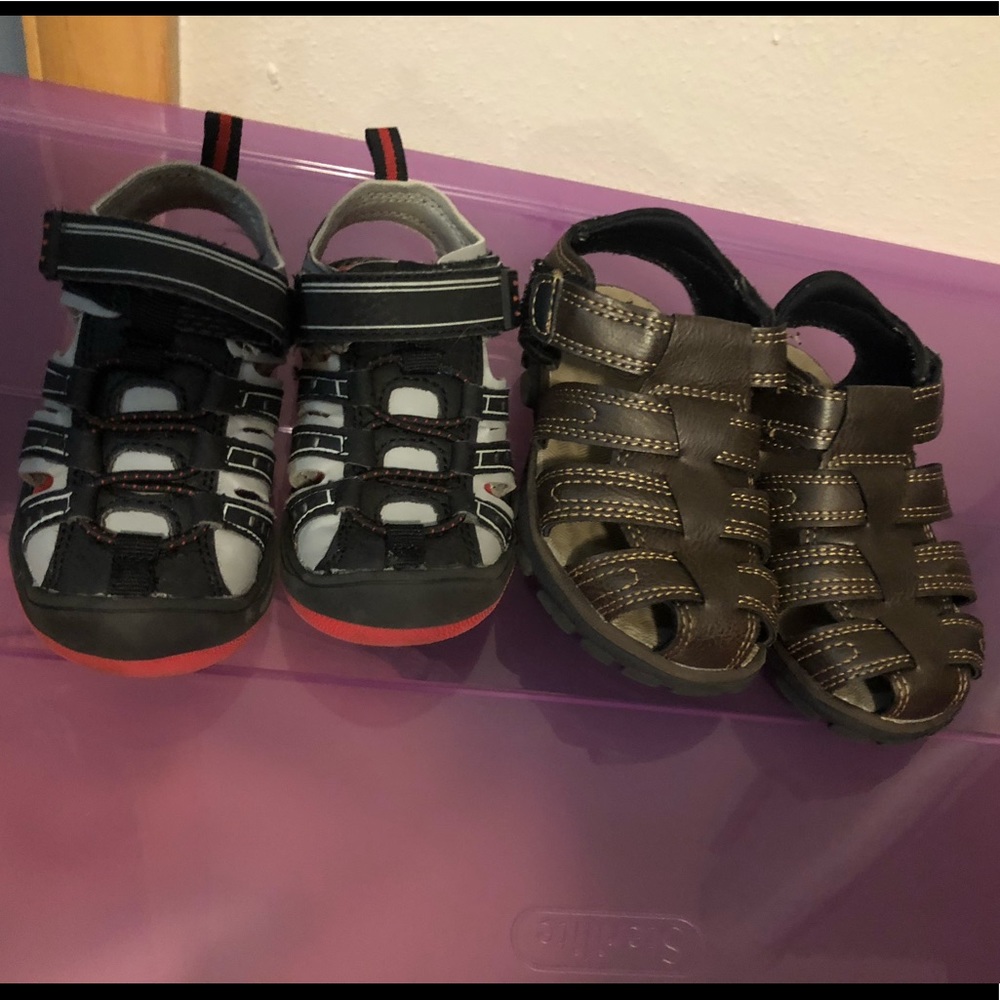 Two pairs of toddler boy sandals